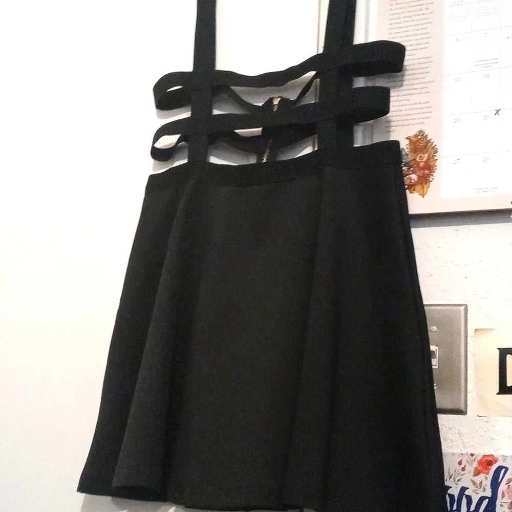 Black suspender dress